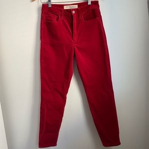 Gap Red Velvet Pants
